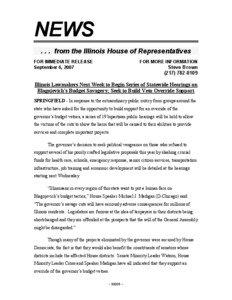 NEWS[removed]from the Illinois House of Representatives FOR IMMEDIATE RELEASE