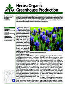 Herbs: Organic Greenhouse Production