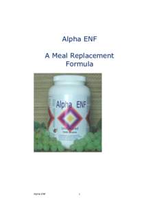 Alpha ENF A Meal Replacement Formula Alpha ENF