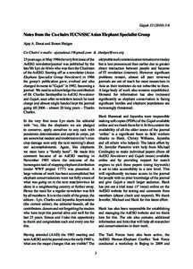 GajahNotes from the Co-chairs IUCN/SSC Asian Elephant Specialist Group Ajay A. Desai and Simon Hedges Co-Chairs’ e-mails:  &  old problem of communication remains ev