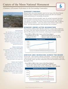 Craters of the Moon National Monument A Summary of Economic Performance in the Surrounding Communities S u m m a ry F i n d i n g s Research shows that conserving public lands like the Craters of the Moon National Monume