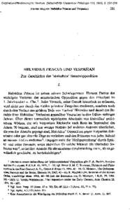 Originalveröffentlichung in: Hermes. Zeitschrift für Klassische Philologie 113, 1985, S[removed]JüRGEN M A U T Z : Helvidius Priseus und Vespasian 2 3 1