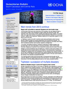 Microsoft Word - South Caucasus and Central Asia - Humanitarian Bulletin #3 - January-June 2014.docx