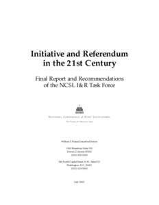 i  Task Force Recommendations Initiative and Referendum in the 21st Century