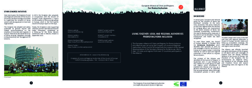 Council of Europe / Dosta! / Region / Interreg / Porajmos / Mediation / Decade of Roma Inclusion / Europe / Congress of the Council of Europe / Roma