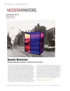 Sarah Braman: Bio Pic Modern Painters September 2014 