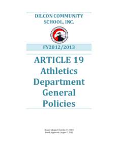 DILCON COMMUNITY SCHOOL, INC. FY2012[removed]ARTICLE 19