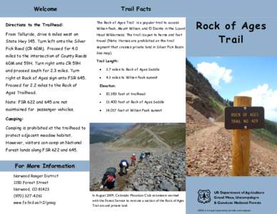 Welcome  Trail Facts Directions to the Trailhead: