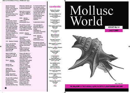 Mollusc iss 14 visual:Mollusc iss 14 visual[removed]:07 Page 1  Speaker Dinarzarde Raheem from NHM London on the subject of ‘Land snails in tropical