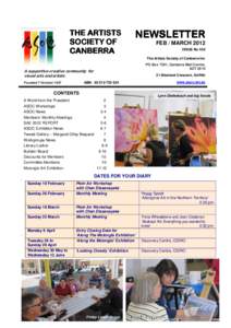THE ARTISTS SOCIETY OF CANBERRA NEWSLETTER FEB / MARCH 2012