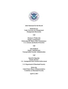 Customs services / Federal Air Marshal Service / U.S. Customs and Border Protection / U.S. Immigration and Customs Enforcement / Public safety / Carbon sequestration / Government / United States Department of Homeland Security / National security