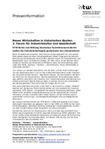 Presseinformation Presse und Öffentlichkeitsarbeit Gisela Hüttinger  Nr. 3 vom 17. März 2014