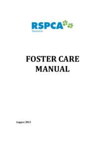 FOSTER CARE MANUAL August 2013  INTRODUCTION