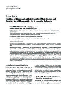 The Role of Bioactive Lipids in Stem Cell Mobilization and Homing: Novel Therapeutics for Myocardial Ischemia