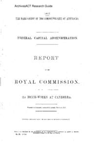 Report of the Royal Commission. (5) Brick-works at Canberra - 18th June 1917