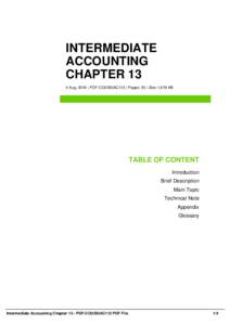 INTERMEDIATE ACCOUNTING CHAPTER 13 4 Aug, 2016 | PDF-COUS5IAC112 | Pages: 35 | Size 1,619 KB  TABLE OF CONTENT