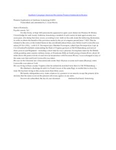 Southern Campaign American Revolution Pension Statements & Rosters Pension Application of Ambrose Armstrong S14921 Transcribed and annotated by C. Leon Harris State of Kentucky Fayette county Sct On this 24 day of Sept 1