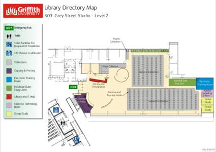 Library Directory Map S03. Grey Street Studio - Level 2 Emergency Exit Toilet Poster Collection