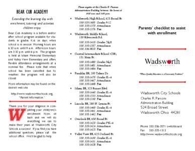 Wadsworth City School District / High school / Education / Ohio / Wadsworth /  Ohio