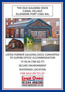 THE OLD GAUGING DOCK CANAL VILLAGE ELLESMERE PORT CH65 4AL