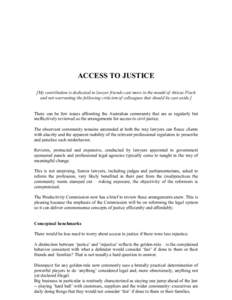 Submission 2 - Peter Mair - Access to Justice Arrangements - Public inquiry