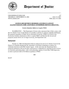 FOR IMMEDIATE RELEASE THURSDAY, SEPTEMBER 28, 2006 WWW.USDOJ.GOV AT[removed]