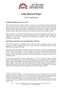 Fondation Cordoue de Genève Fundación Córdoba de Ginebra Cordoba Foundation of Geneva Action-Research Paper Call for Applications