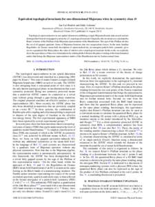 PHYSICAL REVIEW B 88, Equivalent topological invariants for one-dimensional Majorana wires in symmetry class D Jan Carl Budich and Eddy Ardonne* Department of Physics, Stockholm University, SEStock