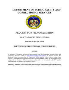 Microsoft Word - Q0014004- Baltimore Correctional Food Services- FINAL May[removed]