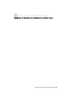 5  CHILDREN IN STATE CARE COMMISSION OF INQUIRY Chapter 5 Deaths of children in State care