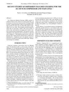 Recent Studies of Dispersion Matched Steering for the ILC Bunch Compressor and Main Linac