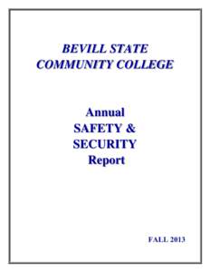 BEVILL STATE COMMUNITY COLLEGE Annual SAFETY & SECURITY