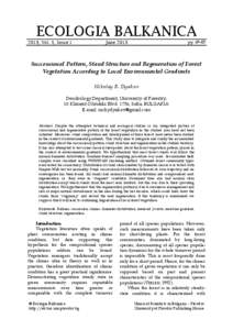 Successional Pattern, Stand Structure and Regeneration of Forest Vegetation According to Local Environmental Gradients