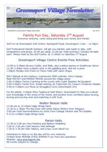 Published by Groomsport Village Association  July 2014 Family Fun Day, Saturday 2nd August