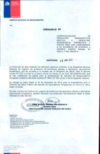 AGENCIA NACIONAL DE MEDICAMENTOS  HRL CIRCULAR N°