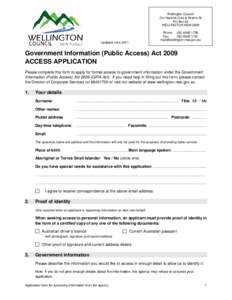 Wellington Council Cnr Nanima Cres & Warne St PO Box 62 WELLINGTON NSW 2820 Phone: (Fax: