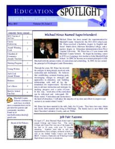 E DUCATIO N A Look at Marshall County Schools May 2013 Volume 1 0 , Issue 3