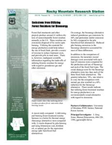 Rocky Mountain Research Station 240 W. Prospect Rd. | Fort Collins, CO 80526 | ([removed] | www.fs.fed.us/rmrs[removed]Providing scientific