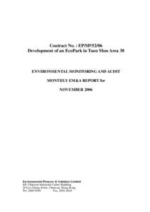 Tuen Mun / Industrial ecology / EcoPark / Recycling industry / Waste management in Hong Kong / Environmental impact assessment / Sustainability / Hong Kong / Environment