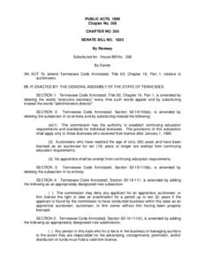 PUBLIC ACTS, 1999 Chapter No. 358 CHAPTER NO. 358 SENATE BILL NO[removed]By Ramsey Substituted for: House Bill No. 336