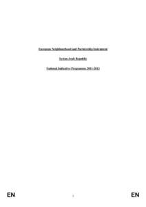 European Neighbourhood and Partnership Instrument - Syria National Indicative Programme[removed]