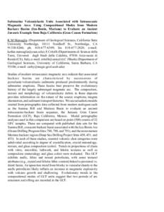 Submarine Volcaniclastic Units Associated with Intraoceanic Magmatic Arcs: Using Compositional Modes from Modern Backarc Basins (Izu-Bonin, Mariana) to Evaluate an Ancient Jurassic Example from Baja California (Gran Cano