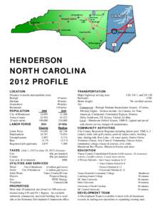N,  HENDERSON NORTH CAROLINA 2012 PROFILE LOCATION