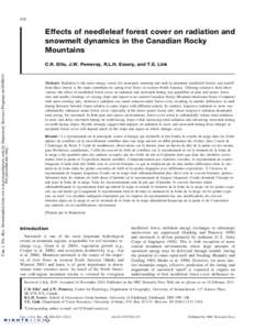 Effects of needleleaf forest cover on radiation and snowmelt dynamics in the Canadian Rocky Mountains