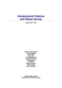 Interpersonal Violence and Abuse Survey - September 1999