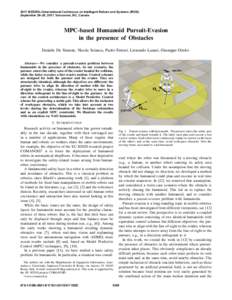 MPC-Based Humanoid Pursuit-Evasion in the Presence of Obstacles