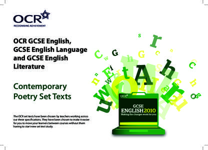 OCR GCSE English, GCSE English Language and GCSE English Literature  Contemporary