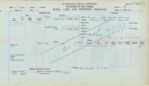 Department of the Interior Property and Tenancy Ledger