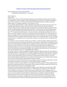 Southern Campaign American Revolution Pension Statements & Rosters Pension Application of John Caldwell S16344 Transcribed and annotated by C. Leon Harris State of Indiana } Vigo County }