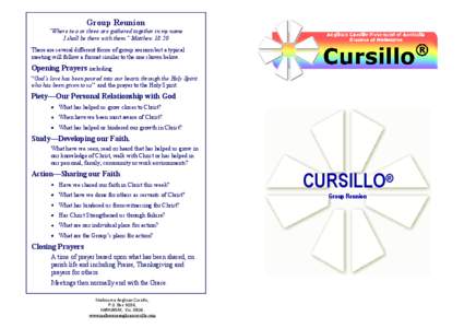 Cursillo / Three day movement / Anglicanism / Knowledge of Christ / Christianity / Spirituality / Theology